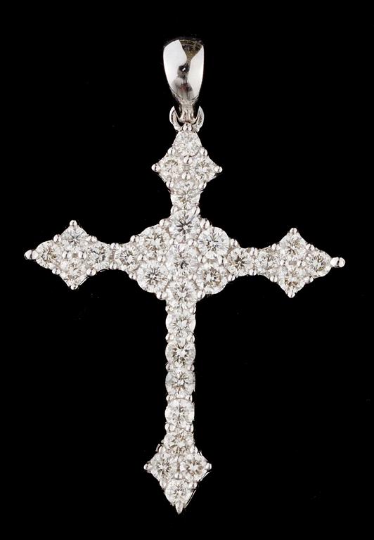 HÄNGE, 18k vitguld i form av ett kors.