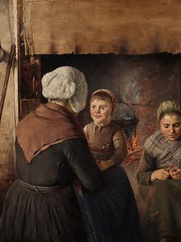 Frans Oscar Stenvall, Family by the fire.