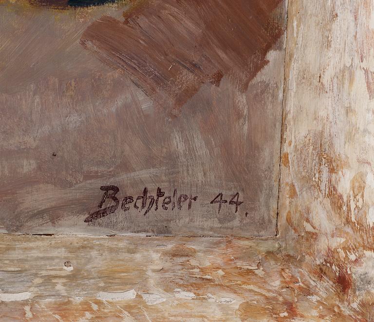 EDUARD BECHTELER, olja på pannå, sign o dat 1944.
