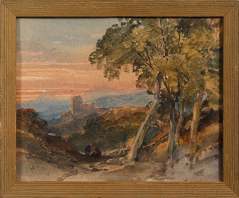 OKÄND KONSTNÄR, 2 st, akvarell respektive blandteknik, England, 1800 tal.