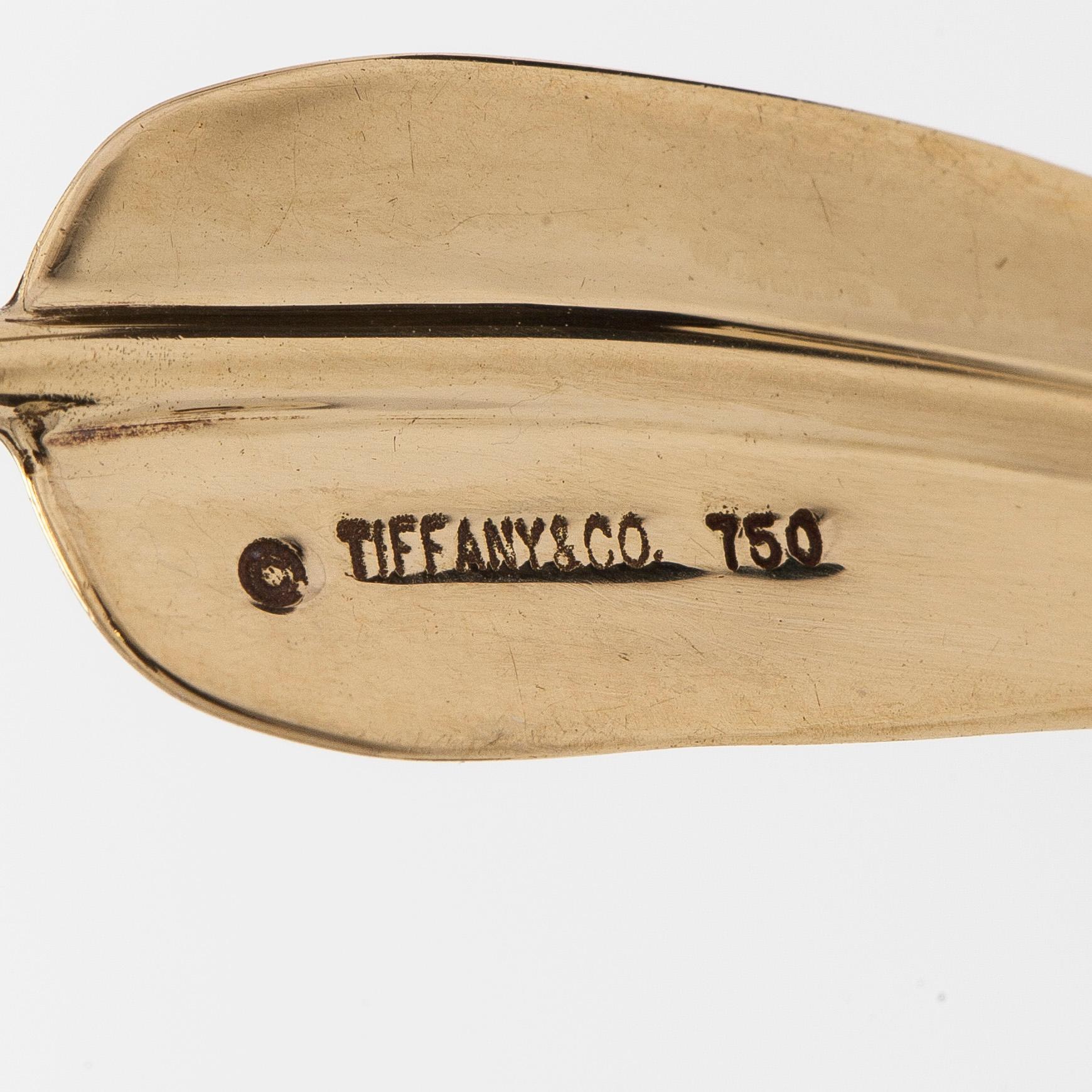 Tiffany & Co, halsband med hänge, "Leaf", 18K guld.