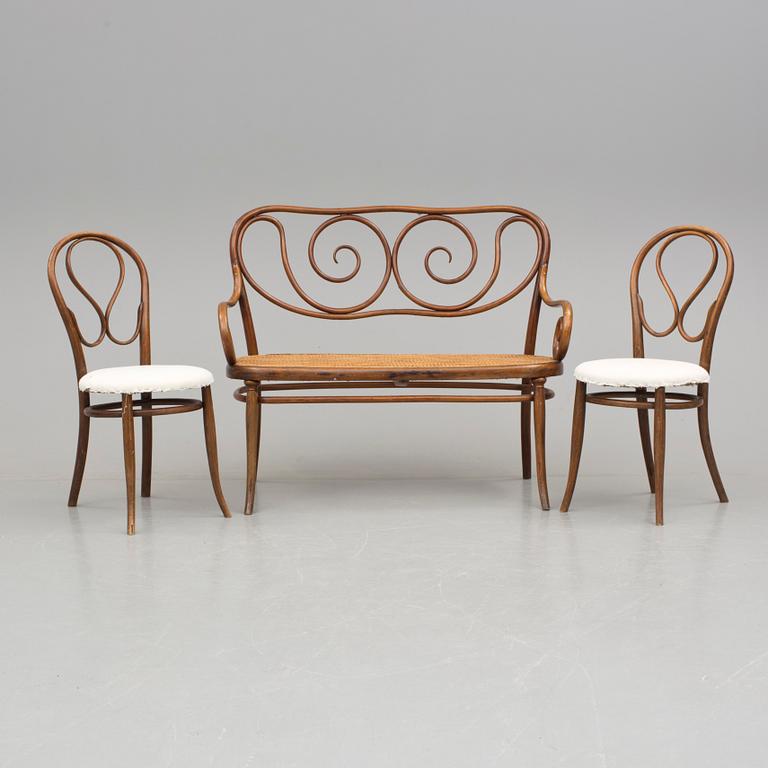 SOFFA samt STOLAR, Thonet, omkring 1900.