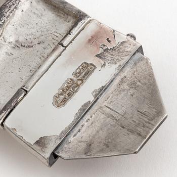 A silver 'Moon bridge' bracelet by Björn Weckström for Lapponia, Finland, 1972.