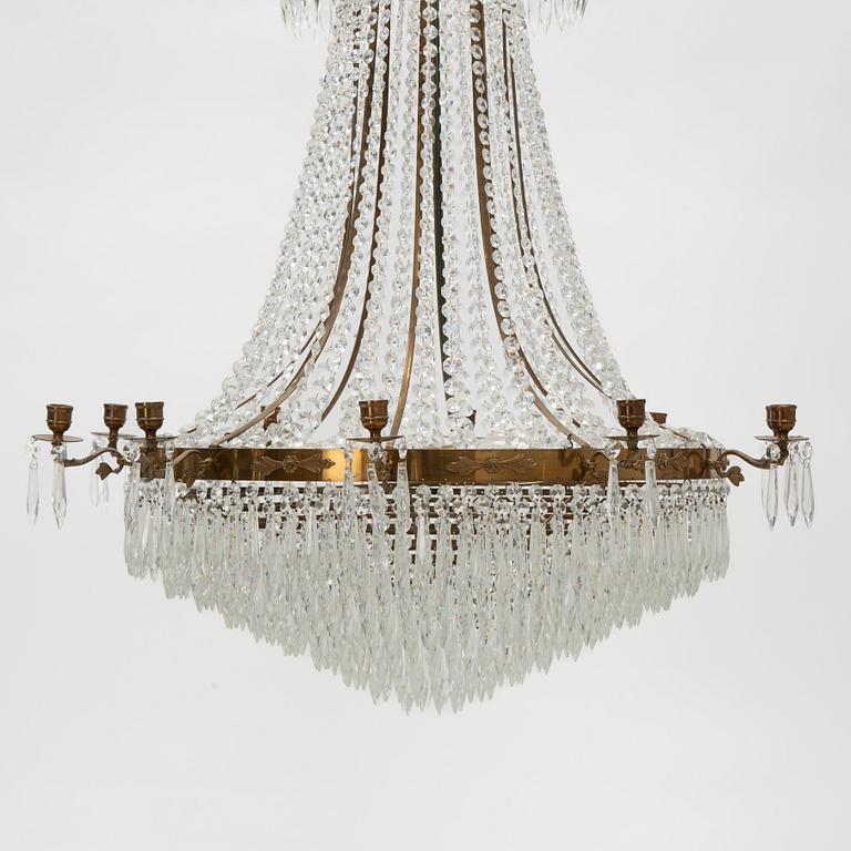 A ten-light Empire-style chandelier, 20th century.