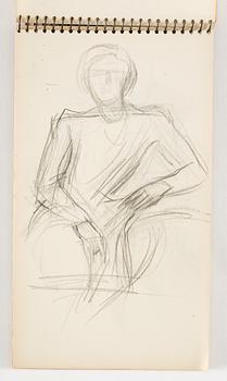 Lotte Laserstein, 4 skissböcker med blyertsteckningar.