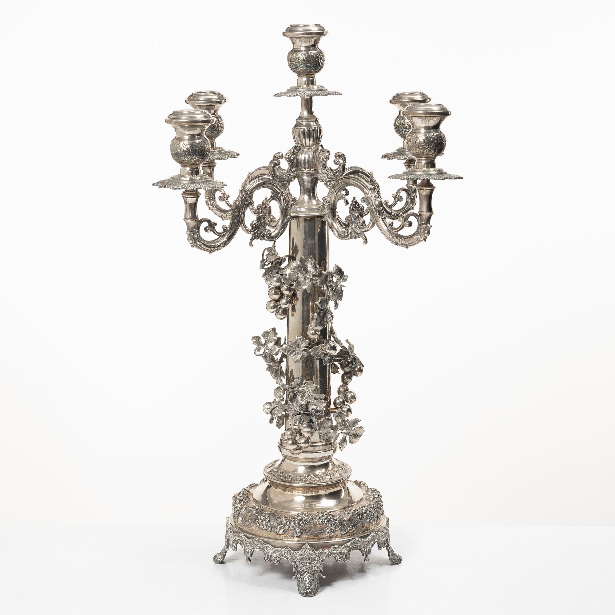 Kandelaber, 1900-tal, ostämplad, troligen silver.