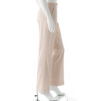 HERMÈS, a pair of creme colored silk pants.