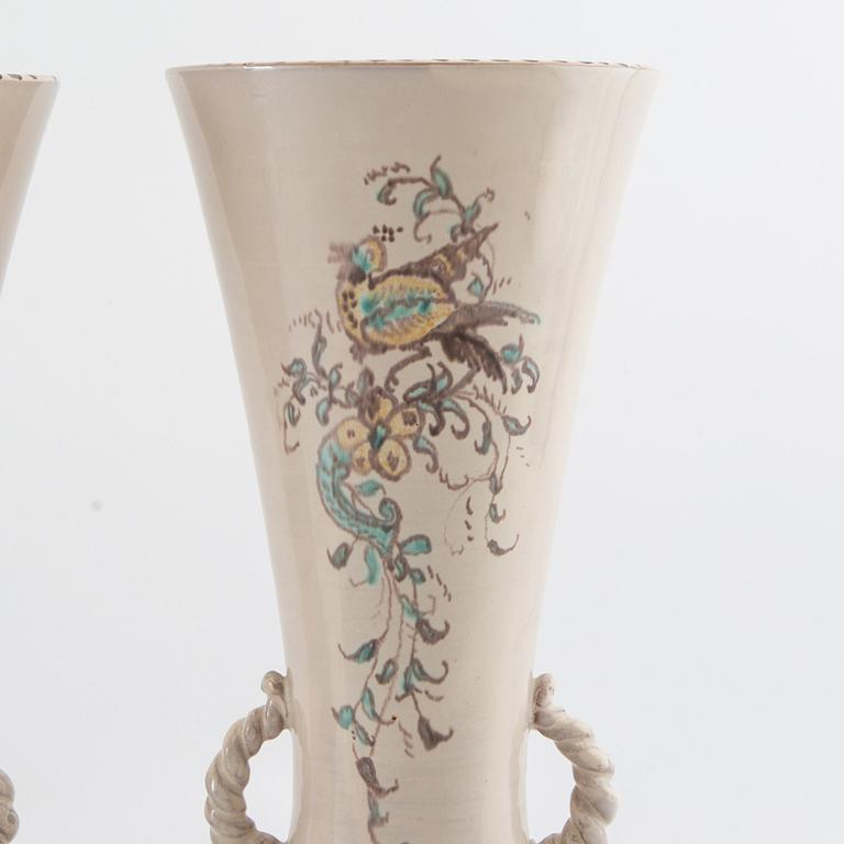 Vases a pair of Gabriel faience Gefle 1920s faience.