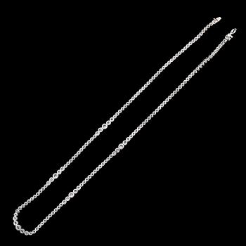 DIAMANTCOLLIER, 18 k vitguld, briljantslipade diamanter tot 4.29 ct.