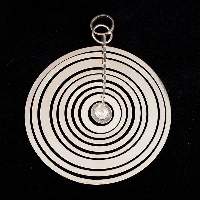 Tapio Wirkkala, PENDANT, "Silver moon", sterling silver, N. Westerback 1974.