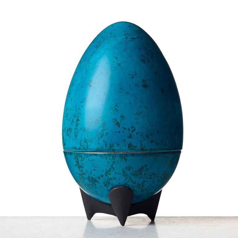 Hans Hedberg, a faience sculpture of an egg, Biot, France.