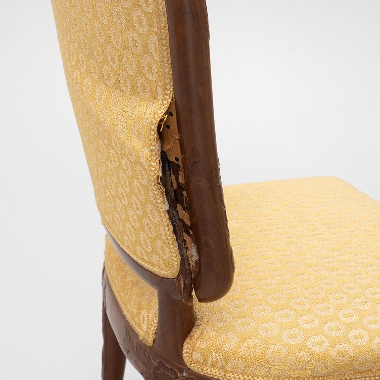 Carl Malmsten, a rare set of six chairs, Cabinetmaker Albin Johansson, Stockholm, 1946.