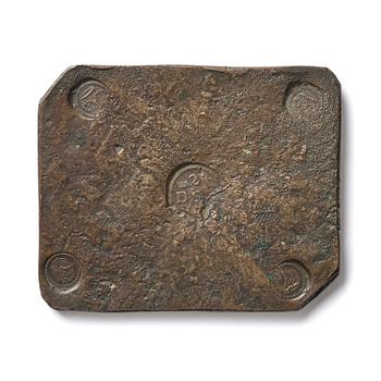 162. Karl XII, a two daler 'canon metal' plate coin, Stockholm 1714-16.