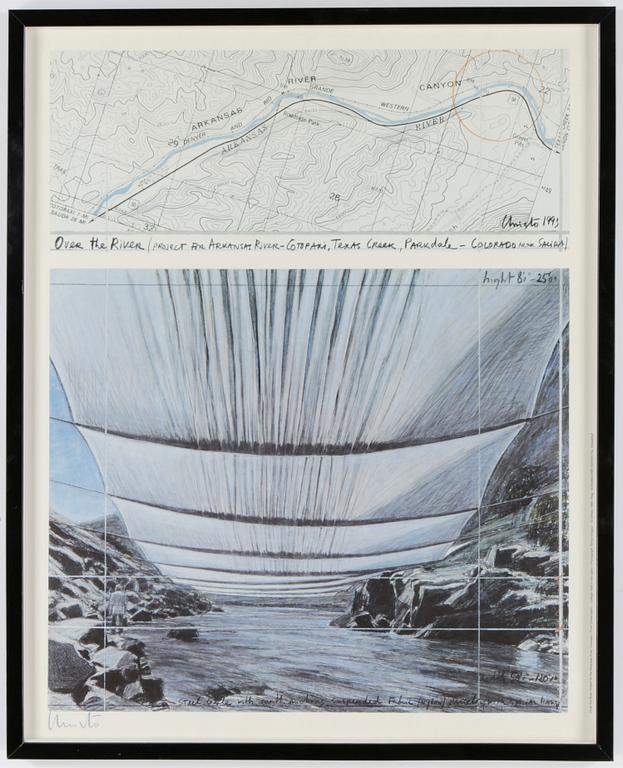 CHRISTO & JEANNE-CLAUDE, färglitografi, signerad.