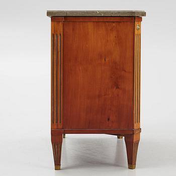 A late Gustavian-style mahogany commode, 19th century.