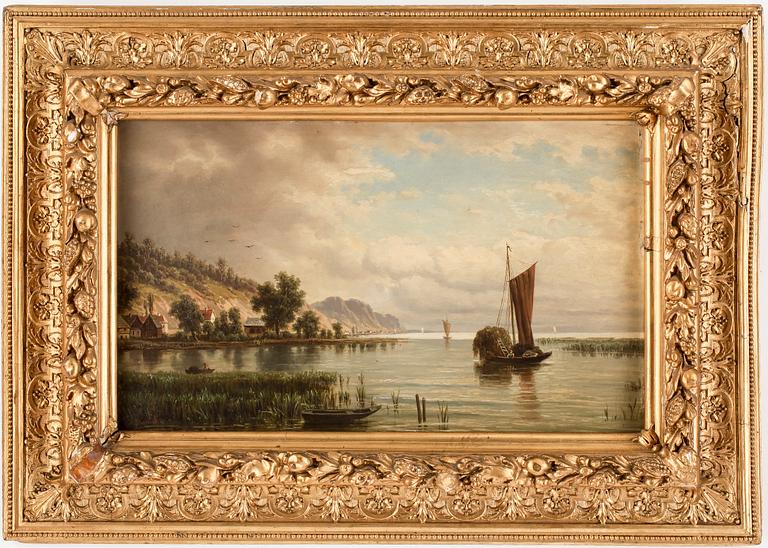 OKÄND KONSTNÄR. olja på duk, signerad A Dumont, 1800-tal.