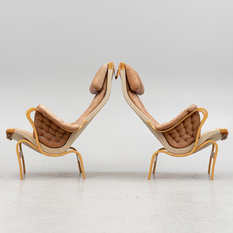 Bruno Mathsson, armchairs a pair, "Pernilla", Dux.