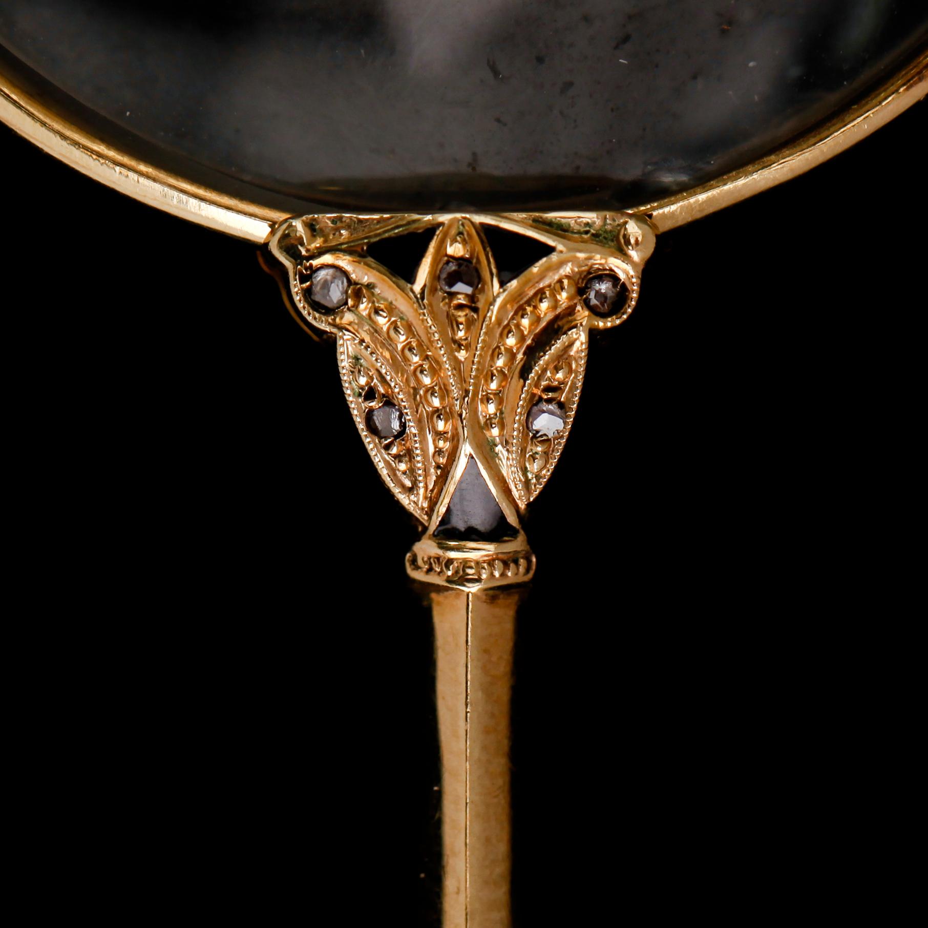 LORGNETTE, 9 k guld, art déco, 1900-talets första hälft. Total vikt ca 24 gram.