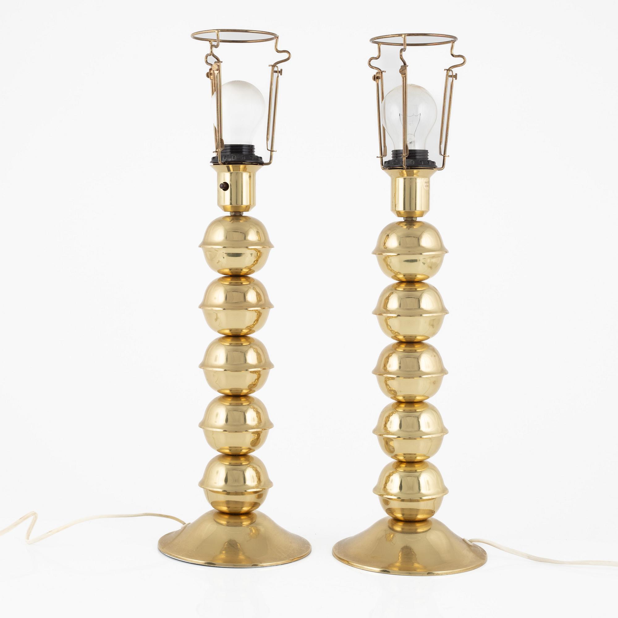 A pair of table lamps, Kosta El-Armatur, late 20th century.