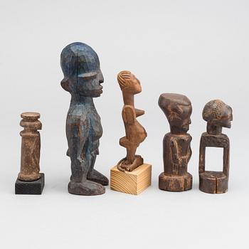 Five sculptures, Central Africa.