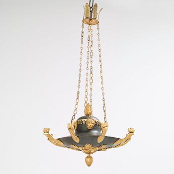 An Empire early 19th century eight-light hanging-lamp.