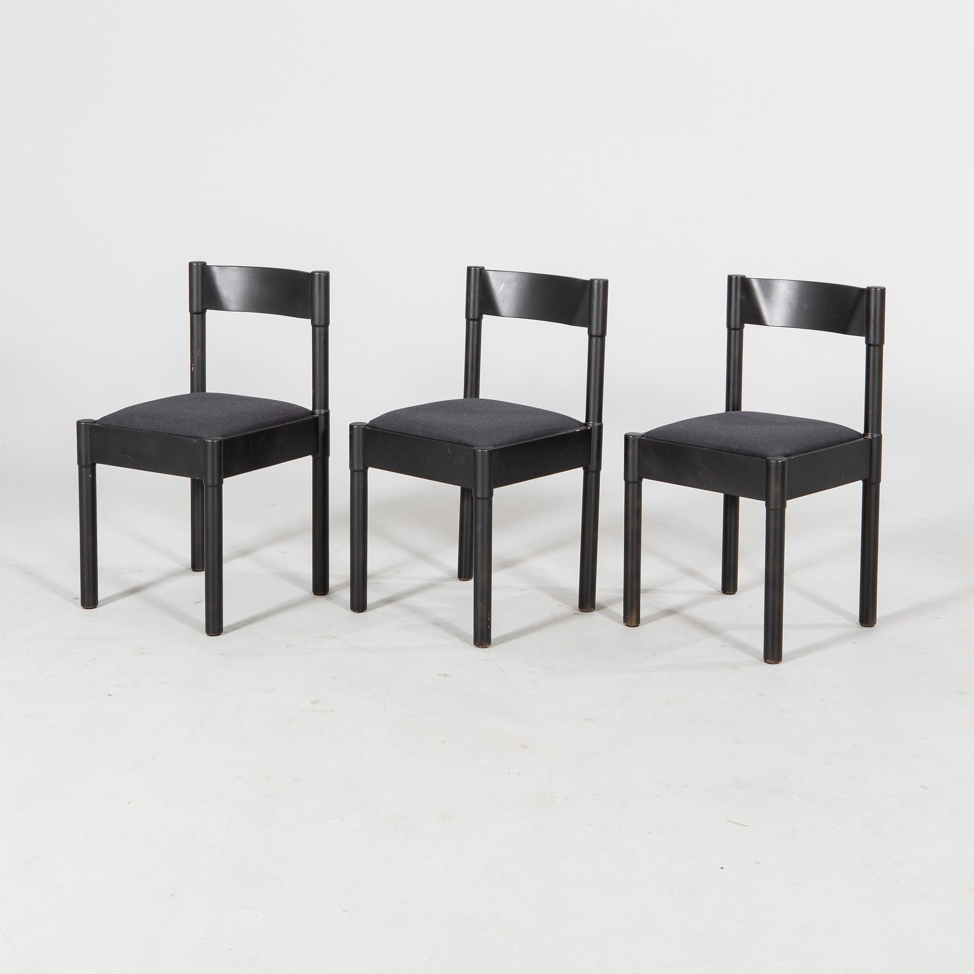 Vico Magistretti, a set of six chairs.
