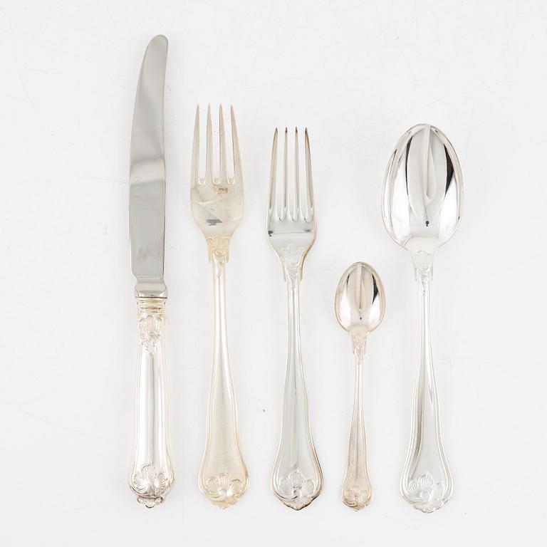 A Swedish Silver Cutlery, model 'Sachsisk' including mark of Mema, Lidköping 1993 (24 pieces).