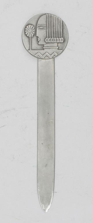 BREVKNIV, tenn, art deco, Sylvia Stave för CG Hallberg, 1930-tal.
