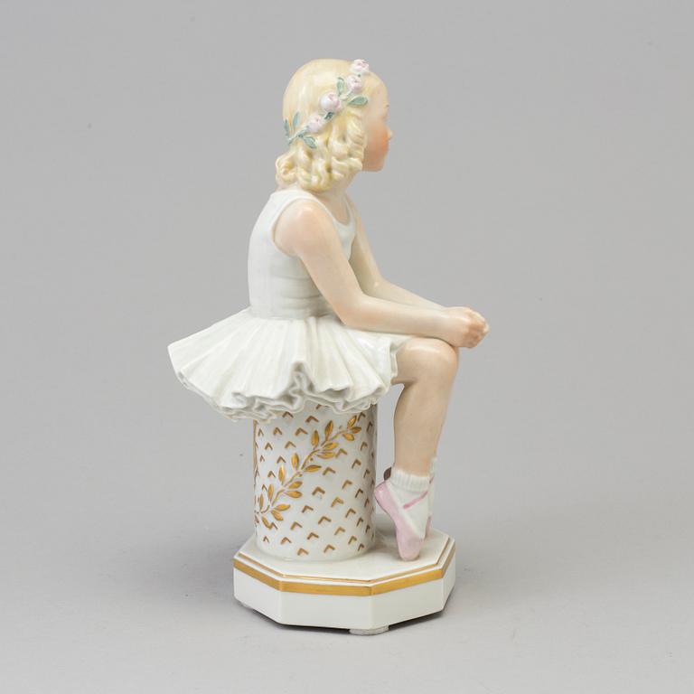 A Holger Christensen porcelain figure, 'ballet girl', for Royal Copenhagen, Denmark, 1940s.