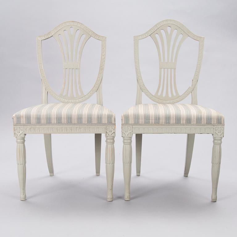 A PAIR OF GUSTAVIAN CHAIRS, late 18th century.