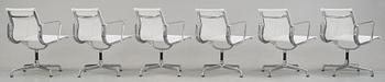 A pair of Charles & Ray Eames 'Aluminium Group, EA 107' armchairs, Vitra.