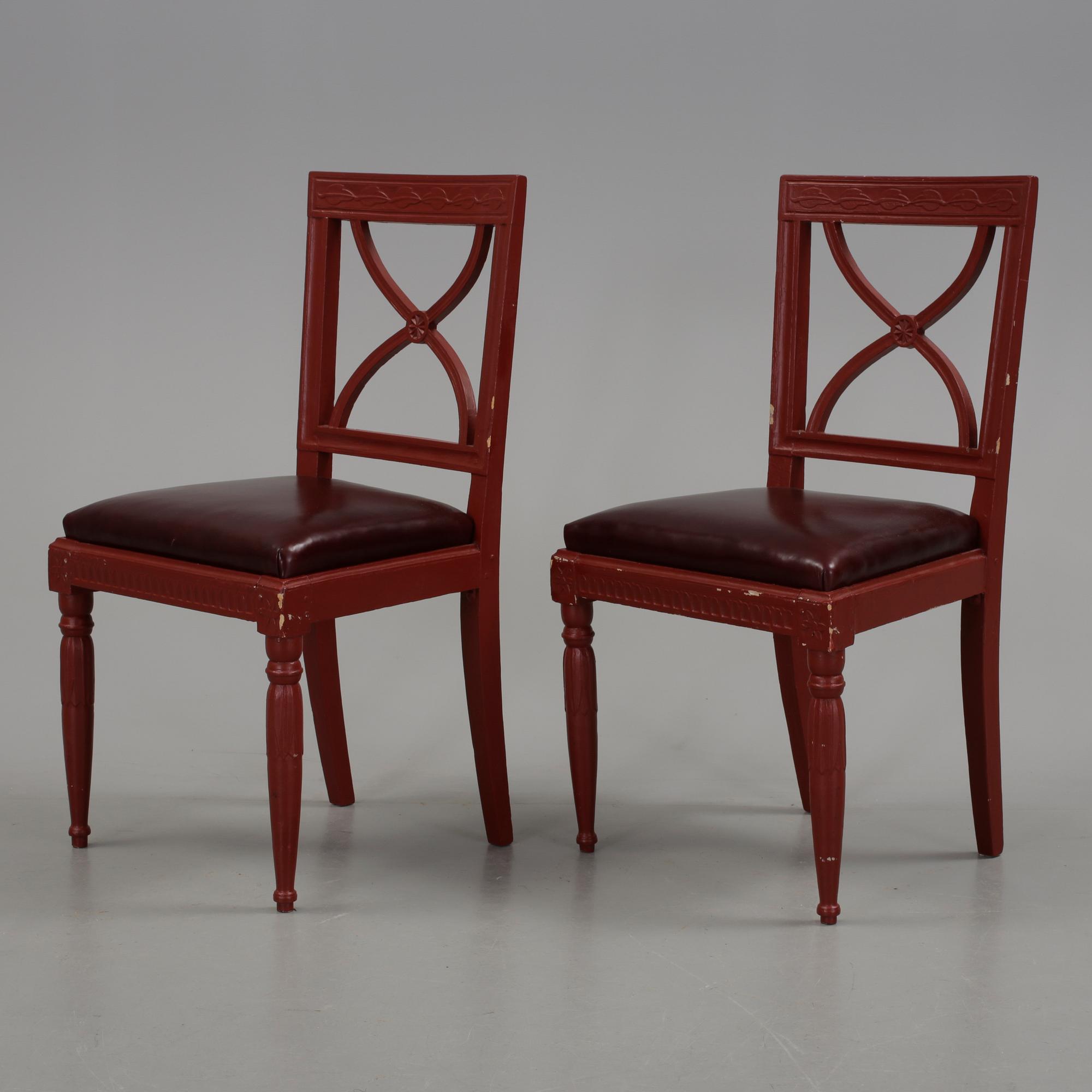 STOLAR, ett par, sengustavianska, 1800-talets första kvartal.