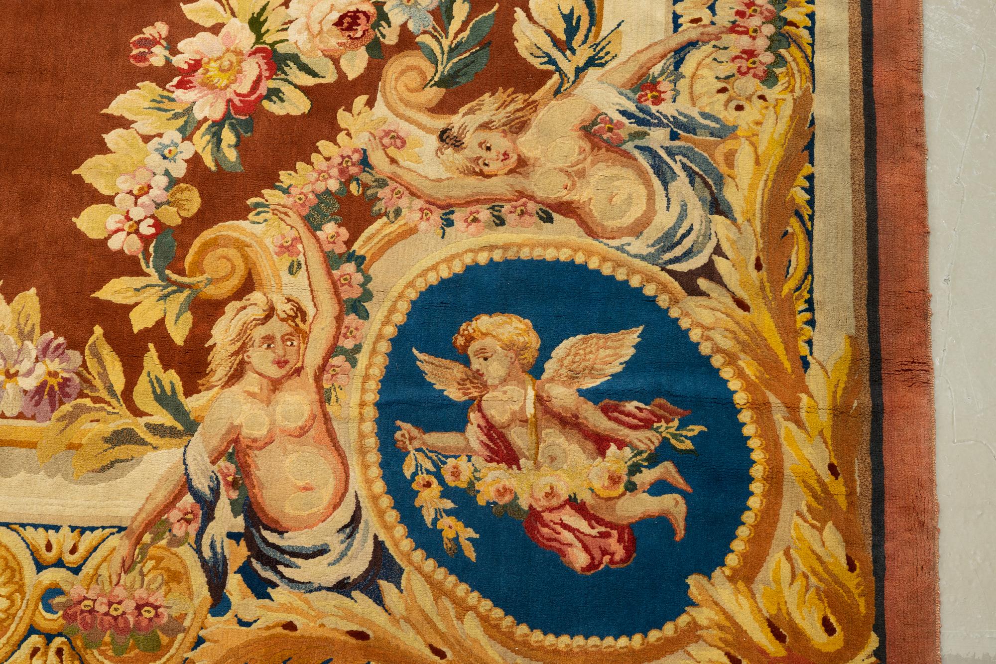 Matta, Savonnerieteknik, ca 560 x 429 cm, Louis XVI stil, Frankrike.