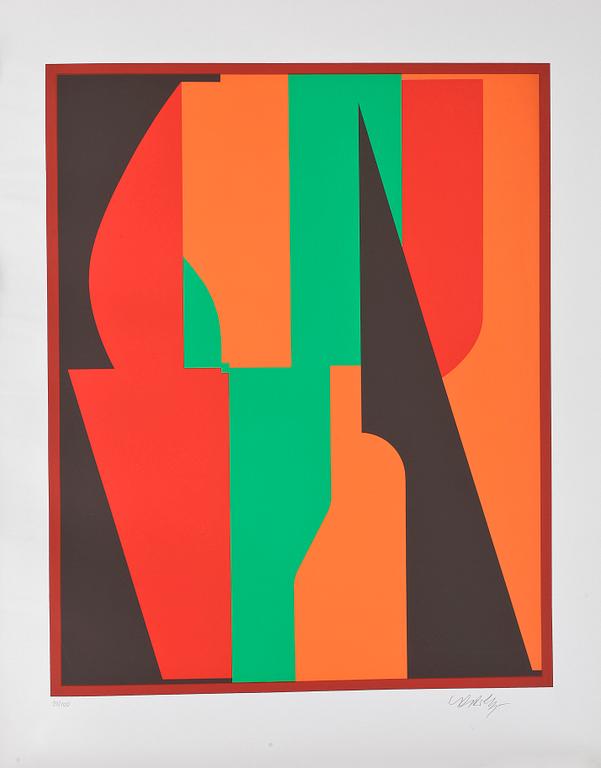 VICTOR VASARELY, Mapp med 10 st färgserigrafi,1989, samtliga signerade och numrerade 93/100.