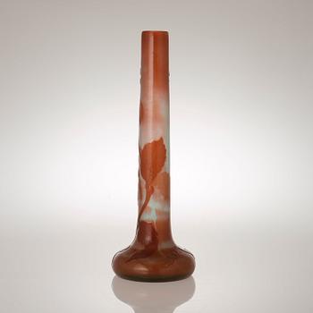 An Emile Gallé Art Nouveau 'firepolished' cameo glass vase, France.