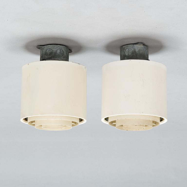 Alvar Aalto, a pair of mid-20th century ceiling lights for Idman.