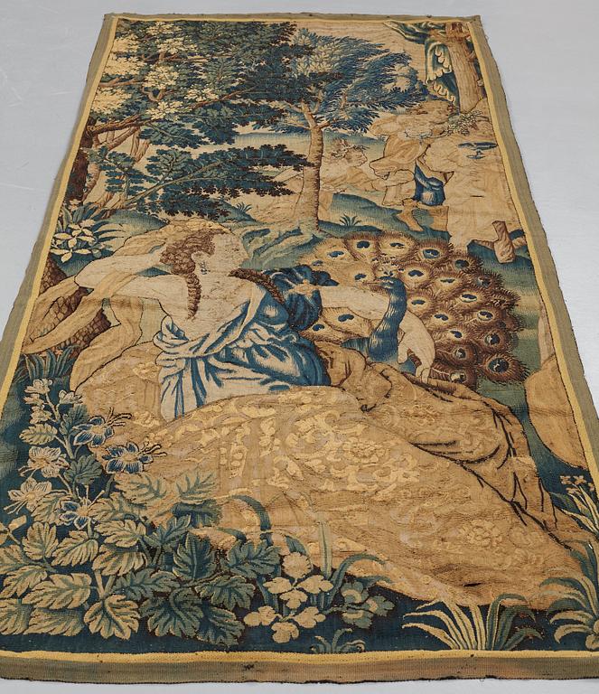 A TAPESTRY FRAGMENT, tapestry weave, ca 256,5 x 115 cm, Flanders/France the 17th century.