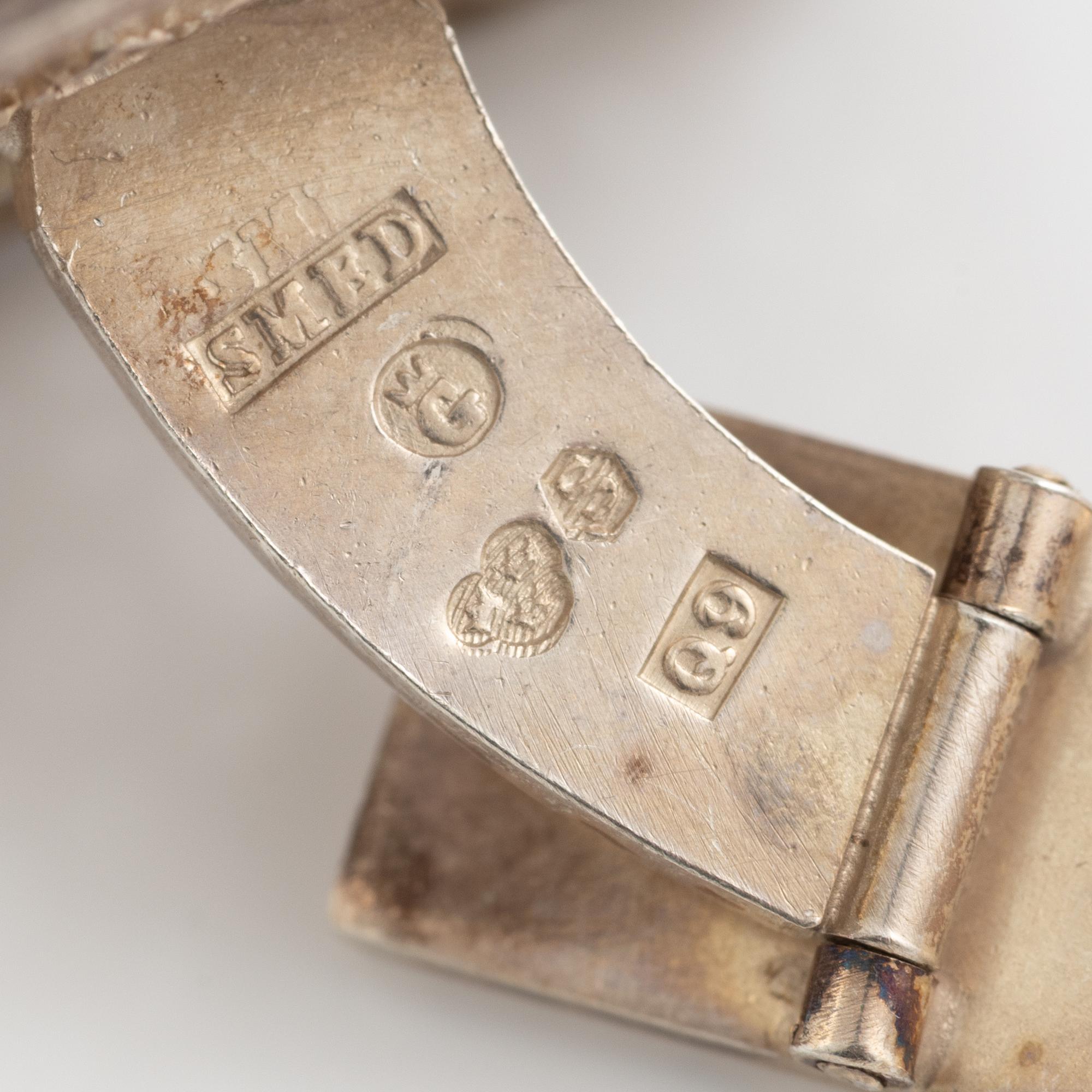 Lars Arby, two pairs of cufflinks and three pairs of earrings, silver, Gothenburg circa 1966 and 1976.