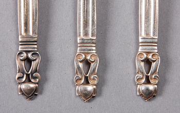 BESTICK, 7 st, sterlingsilver, "Konge", Georg Jensen. 1900-tal.