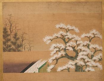 Japansk sexdelad vikskärm, Edo perioden (1603-1868).