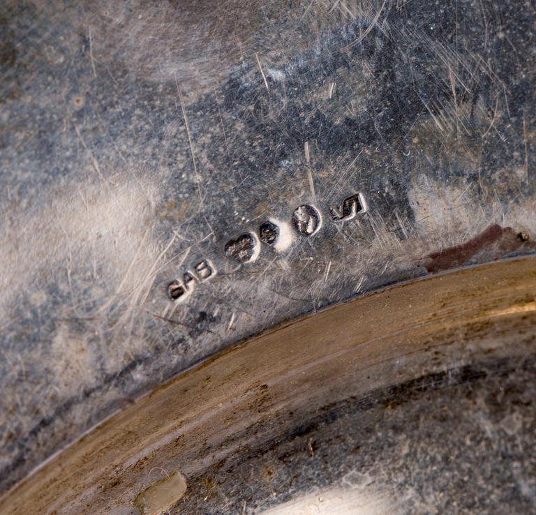 KANNA, SKÅL samt FAT, silver, 1900-tal.