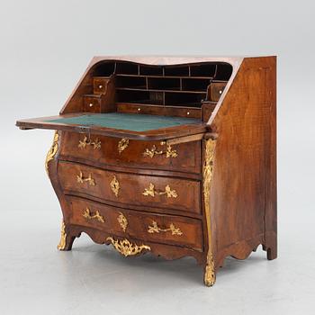 A North-European Louis XV parquetry and ormolu-mounted secretaire, mid 18th century.