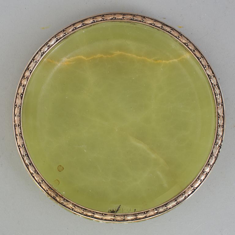 A silver and onyx ashtray by WA Bolin, unclear dating.