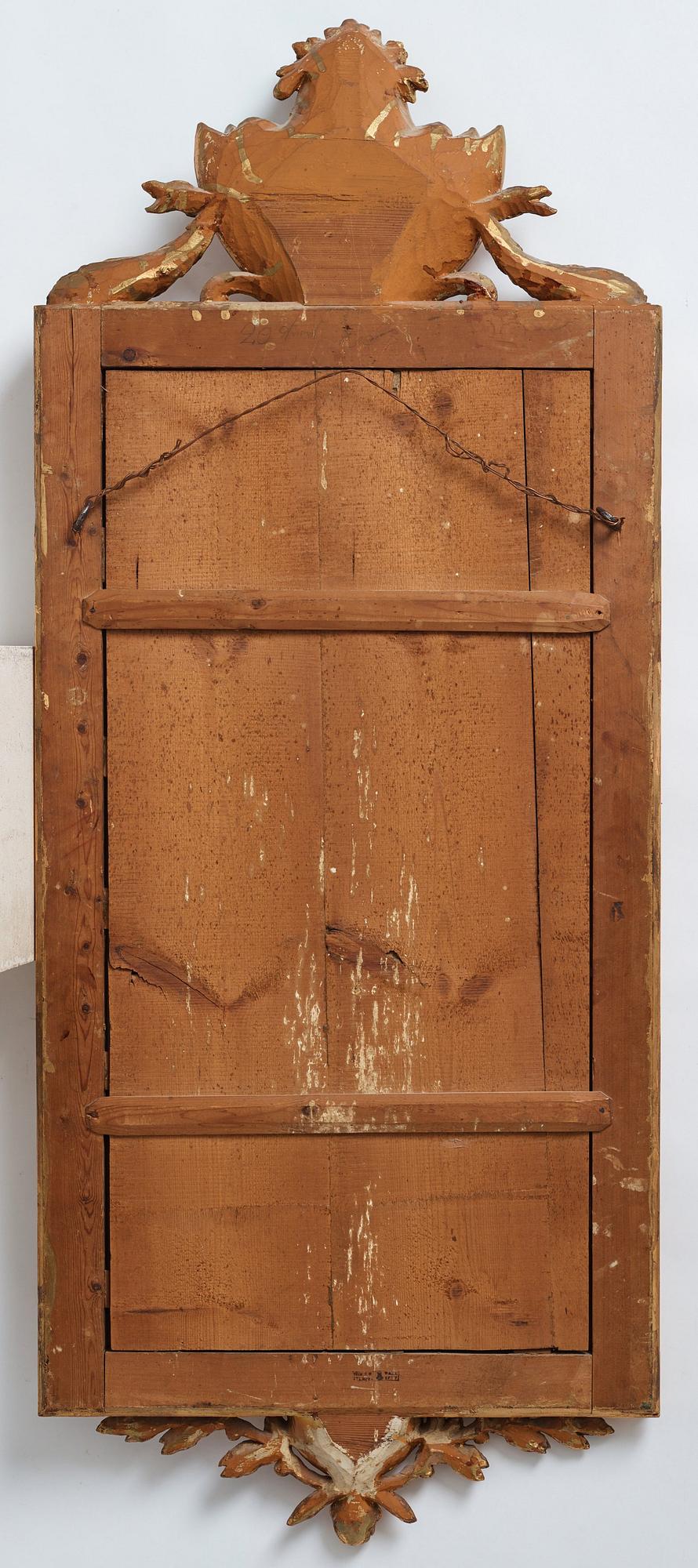 Spegel, av Johan Åkerblad (mästare i Stockholm 1758-1799), Stockholmsarbete 1777, Gustaviansk.