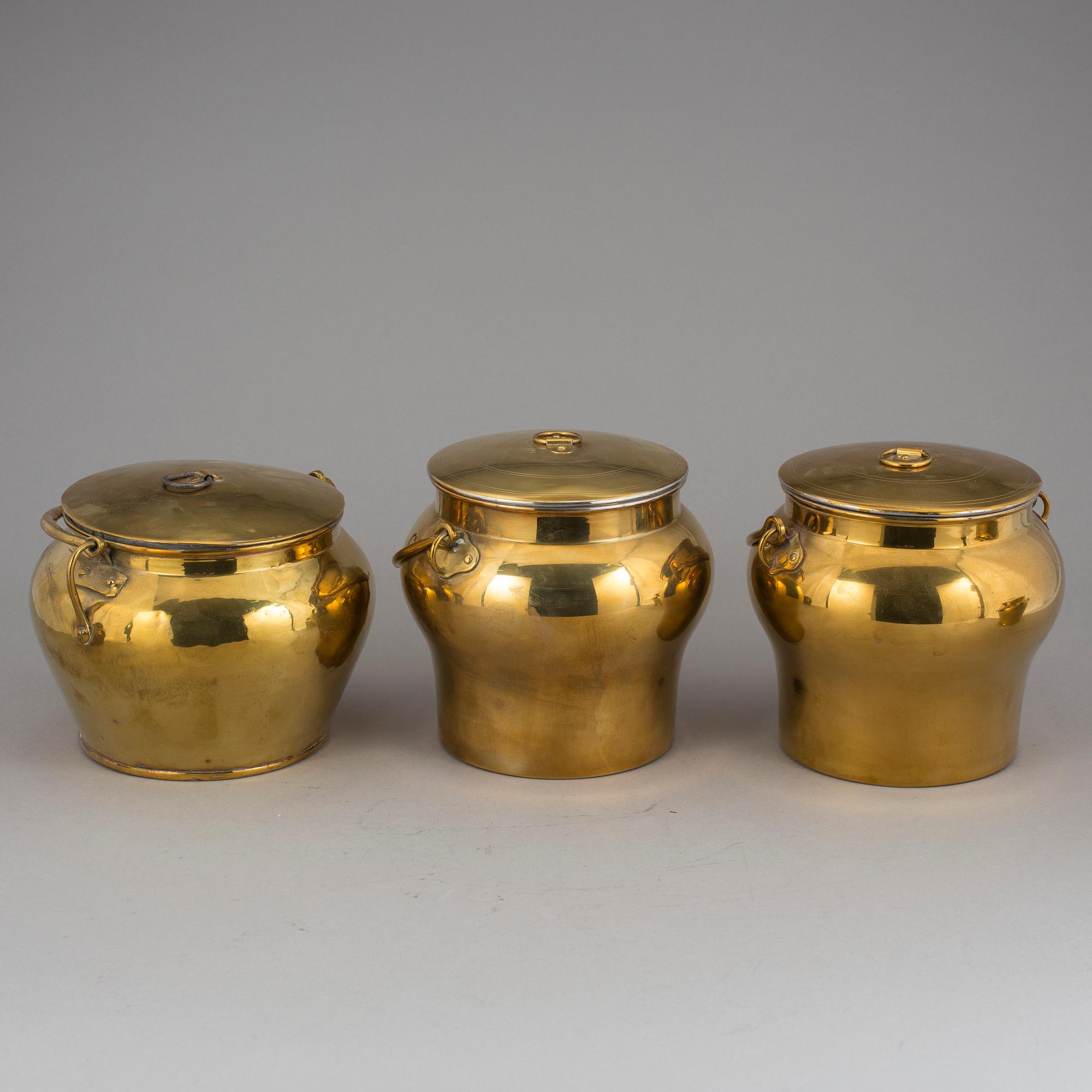 BULKRUKOR, 8 stycken, mässing, Skultuna Bruk, 1800/1900-tal.