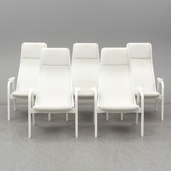 Five 'Lamino' easy chairs by Yngve Ekström from Swedese.