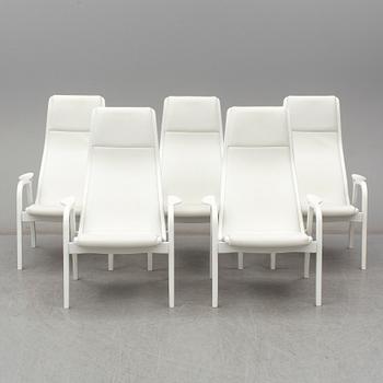 Five 'Lamino' easy chairs by Yngve Ekström from Swedese.