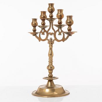 A Swedish brass candelabra, Wojidkow & Co Malmö, Scania, around 1900.