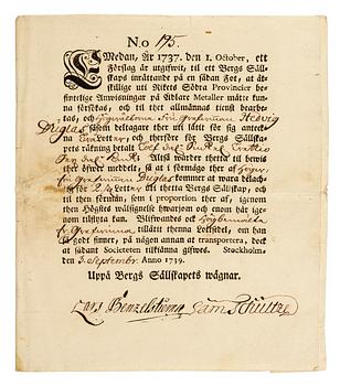 SVENSKA AKTIEBREV 1728-1899, en samling om 1198 aktiebrev samt diverse dokument rörande Göta kanal bolaget såsom regler.