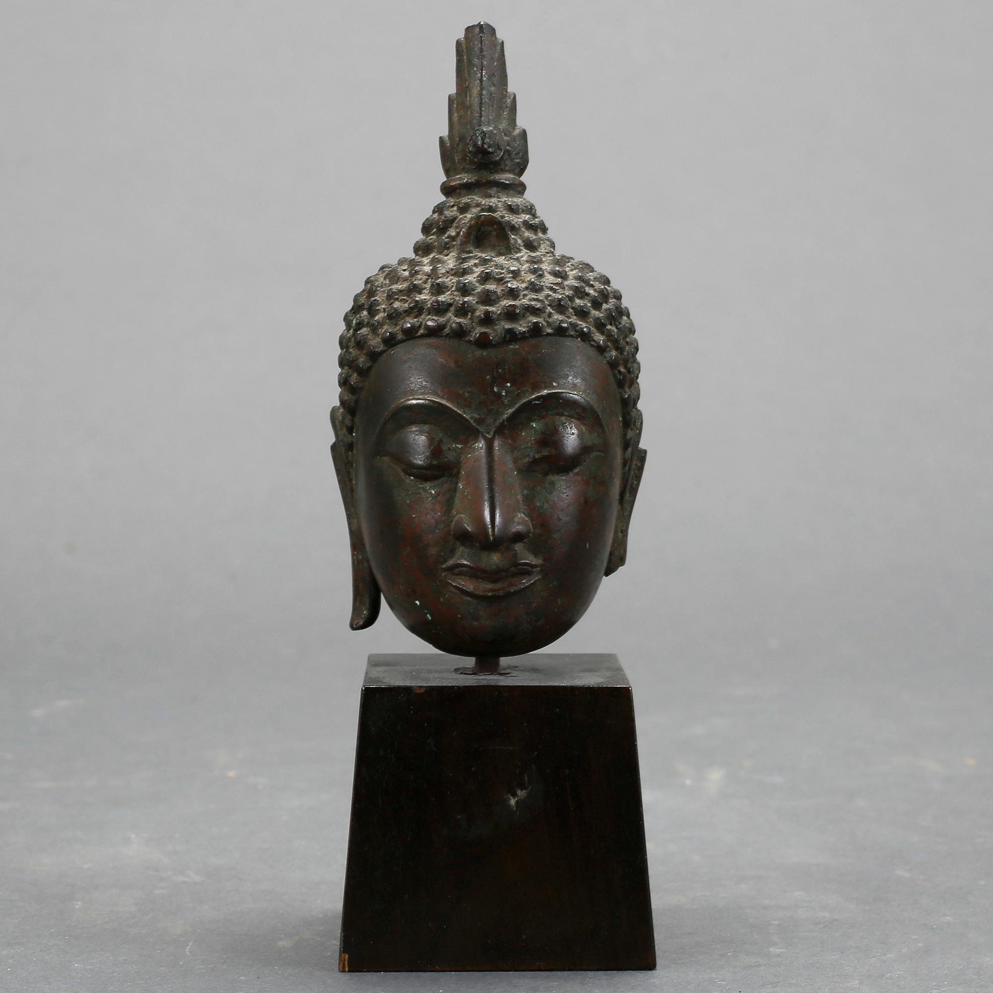 BUDDHAHUVUD, brons, Thailand.
